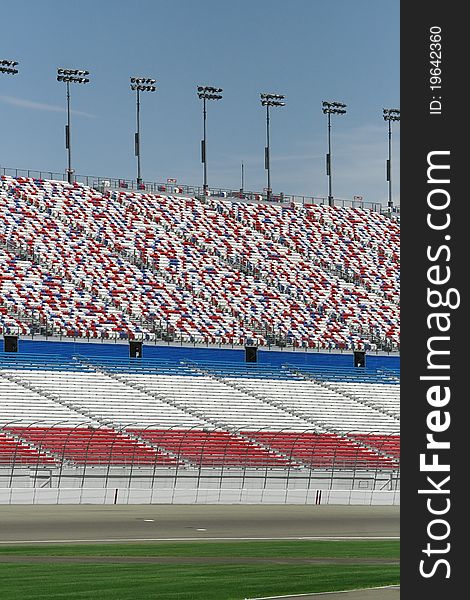 Empty race stadium in summer