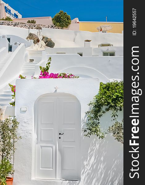 Classic White Architecture Of Santorini, Greece