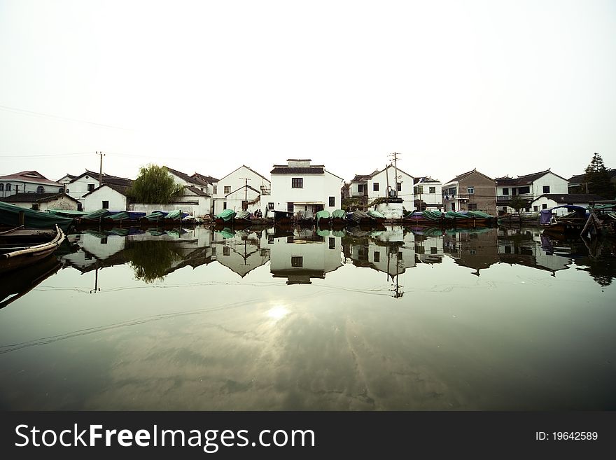 Traditional Chinese old street in wu yuan. Traditional Chinese old street in wu yuan.