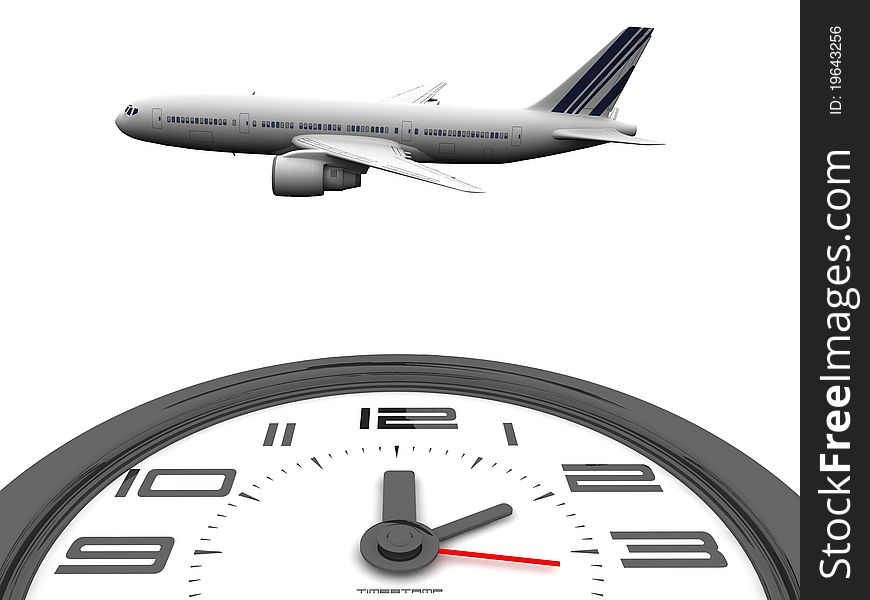 Clock and plane for travel