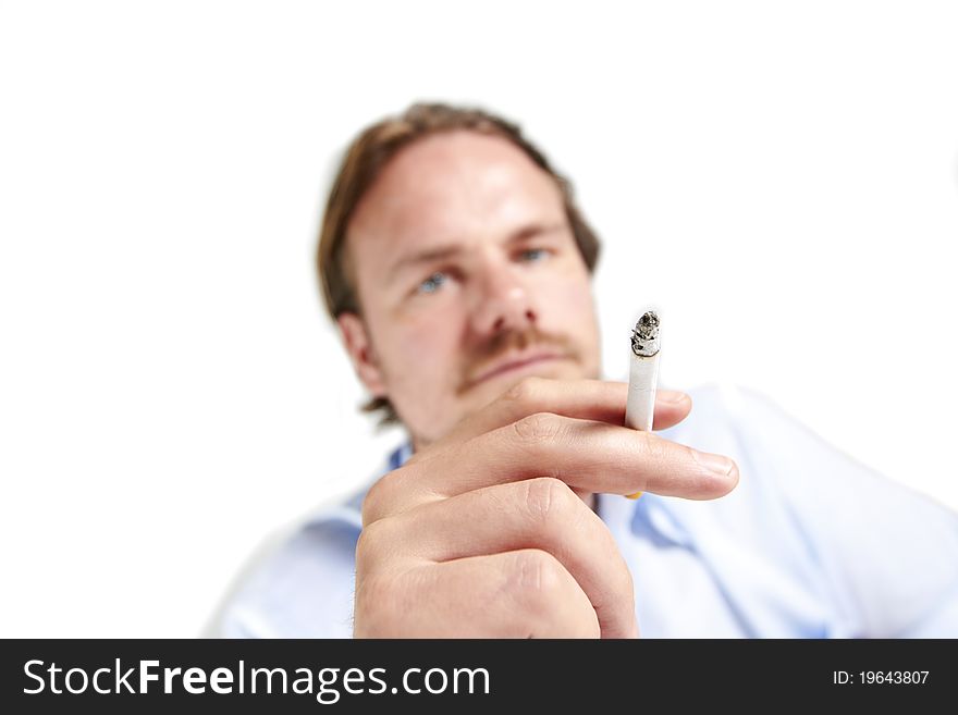 Man Smoking Cigarette