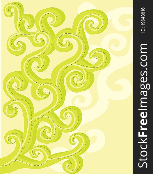 Abstract vector floral curls. Background. Abstract vector floral curls. Background.