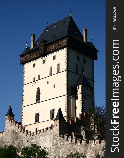 The tower of the catle Karlstejn, Czech republic. The tower of the catle Karlstejn, Czech republic
