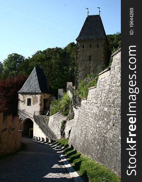 The gate of the castle Karlstejn, Czech republic. The gate of the castle Karlstejn, Czech republic