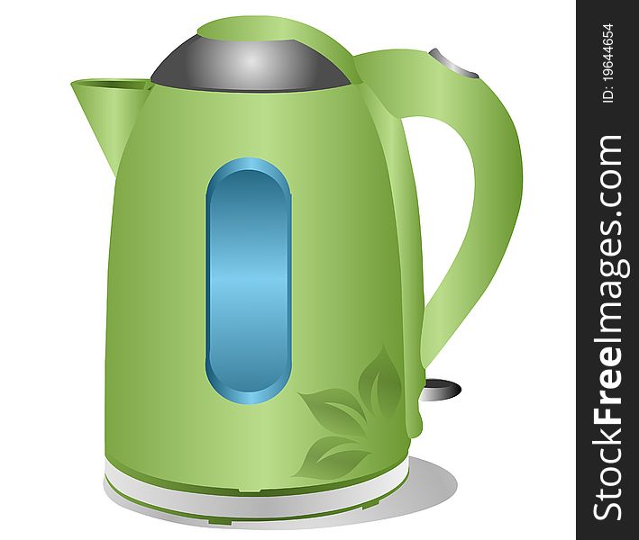 Modern green kettle illustration