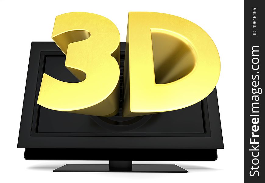 Computer generated image representing a 3D television.