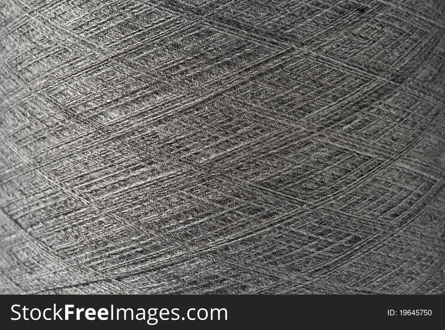 Close Up Of A Grey Yarn Texture