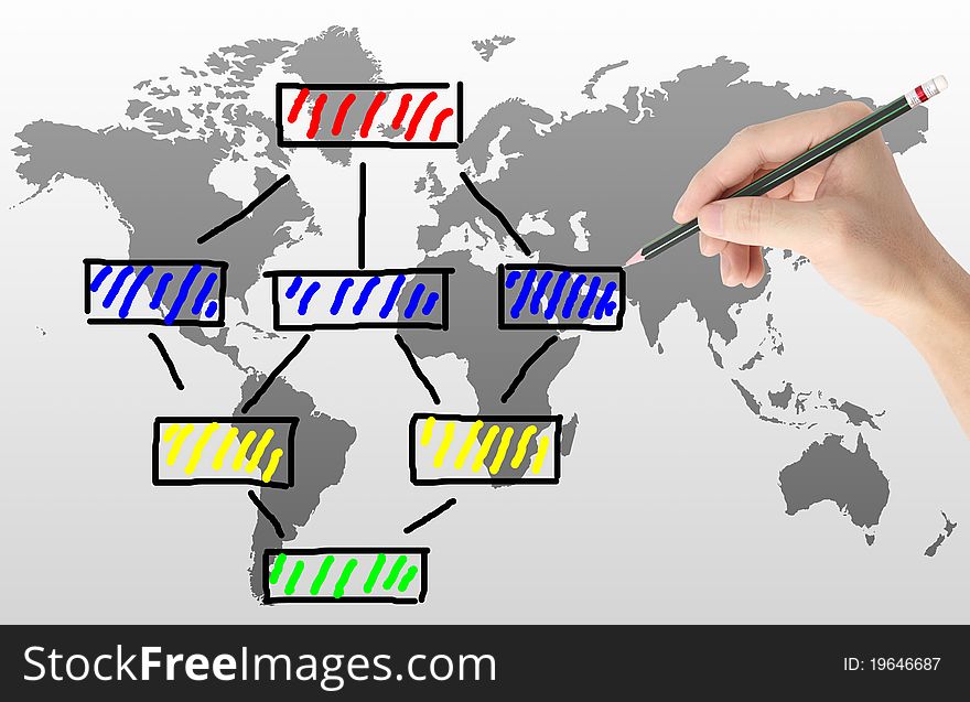 Hand drawing diagram isolated , Business concept