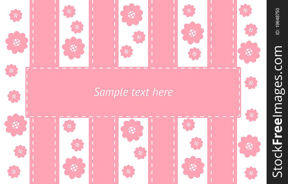 Pink background with flowers and place for text