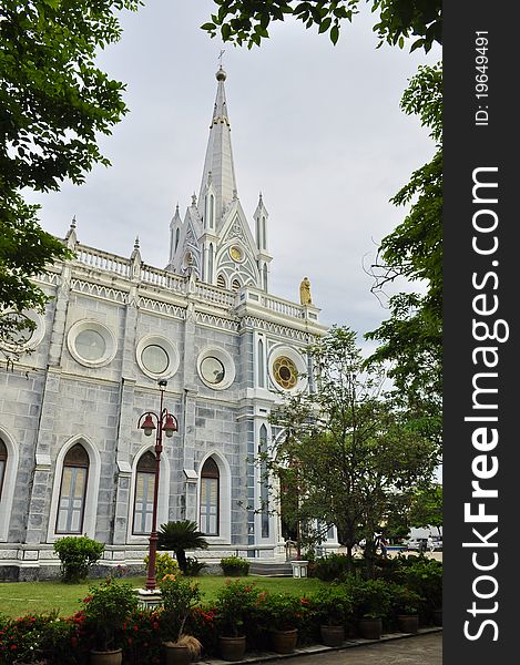 The vintage Thai white church. The vintage Thai white church