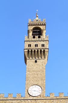 Old Clock Tower - Palazzo Vecchio Royalty Free Stock Image Old Clock Tower - Palazzo Vecchio Royalty Free Stock Image