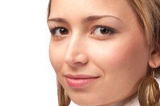 Woman Face With Natural Make-up, Isolated Stock Images Woman Face With Natural Make-up, Isolated Stock Images
