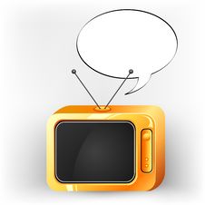 Television With Speech Bubble Stock Photo