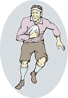 Rugby Player Running With Ball Royalty Free Stock Image Rugby Player Running With Ball Royalty Free Stock Image