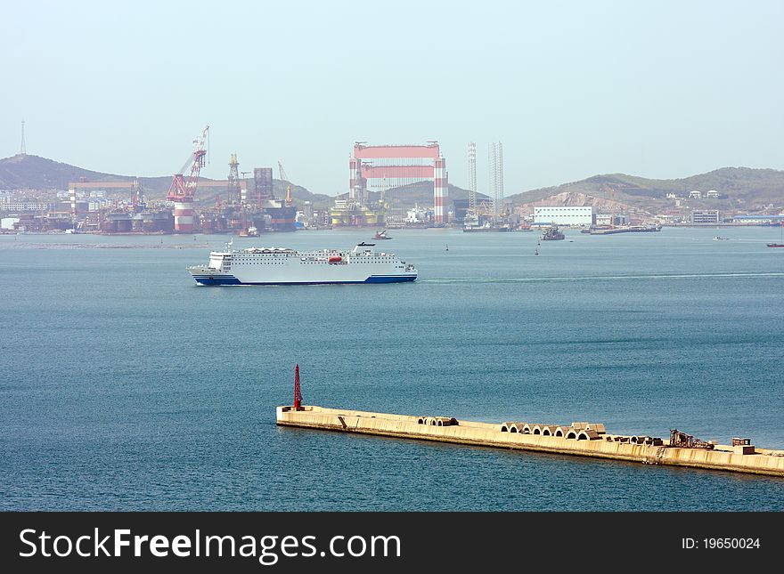 China's industrial cargo port,Shandong province. China's industrial cargo port,Shandong province.