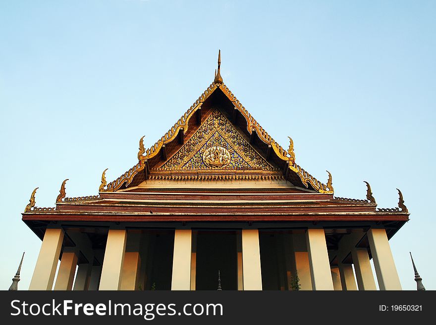 Picture of The design of a buddhist temple gable in Bangkok,Thailand