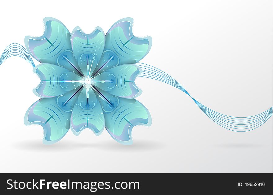 Abstract background. blue flower. Vector