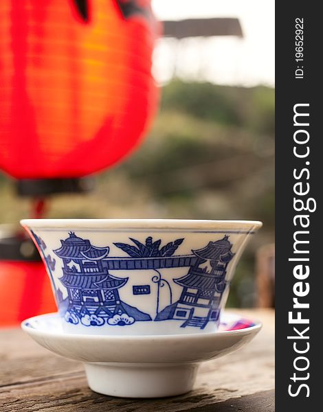 Traditional Chinese tea cup with green Tea. Traditional Chinese tea cup with green Tea