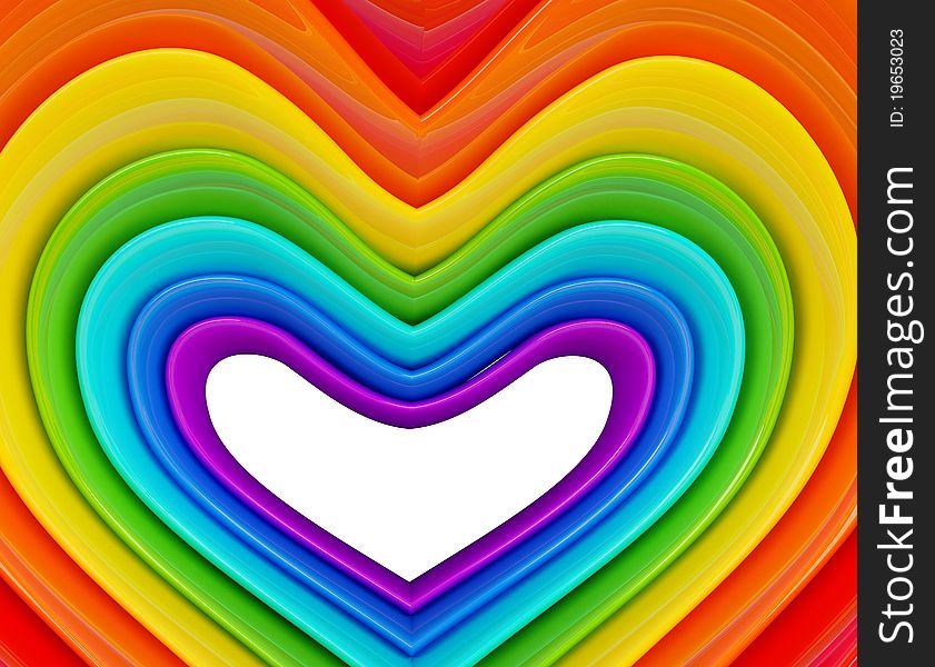 Rainbow heart background. clipping path. Rainbow heart background. clipping path