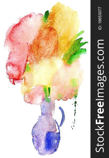Water color painting on a white background. Basis for design. Water color painting on a white background. Basis for design