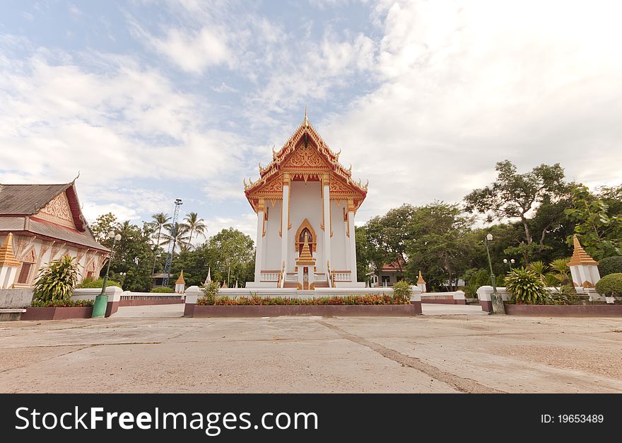 Old Thai Temple in Phibunmangsahan  ,Ubonratchatani, Thailand.