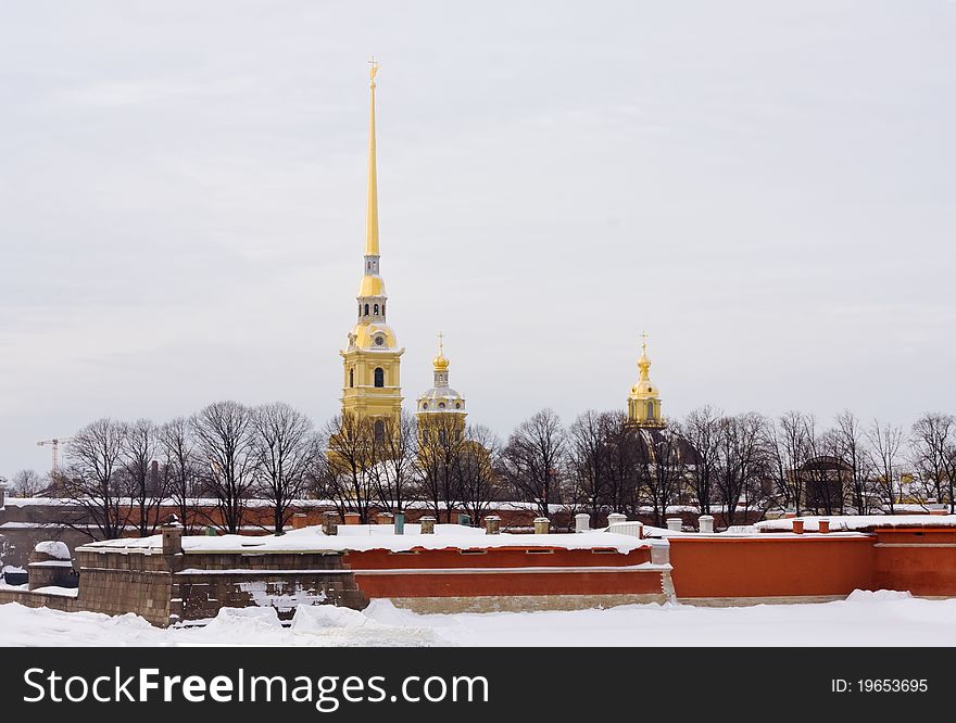 Peter and Paul Fortress in winter, Saint Petersburg, Russia