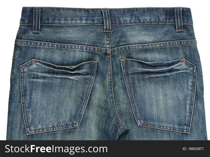 Blue jean pockets isolated