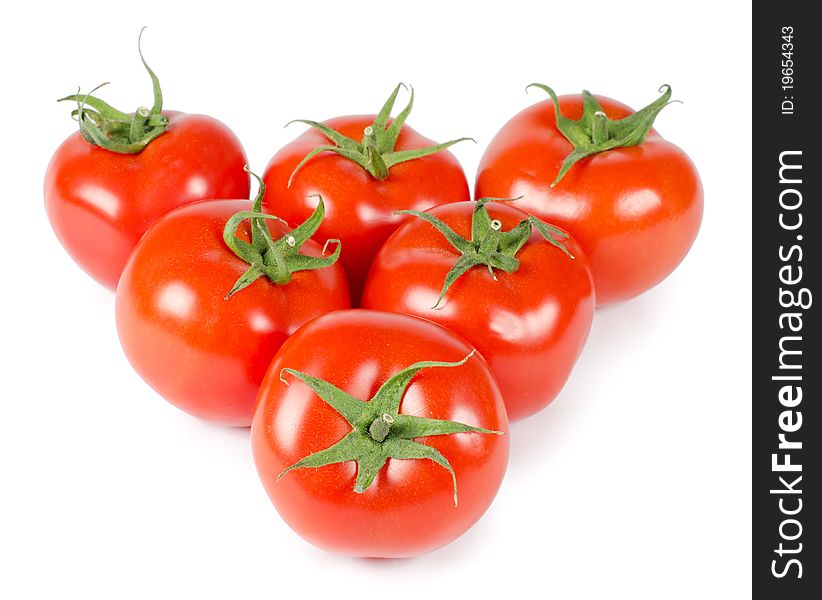 The red tomato isolated on white background