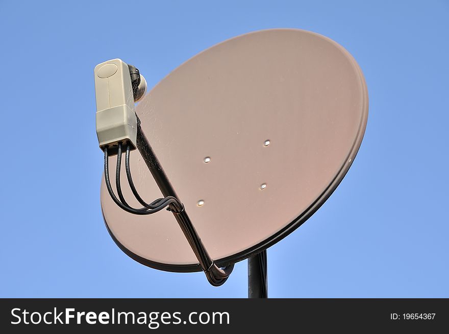 Modern satellite dish used in broadcasting and wireless communications technology. Modern satellite dish used in broadcasting and wireless communications technology.