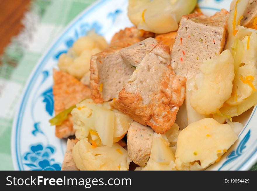 Healthy vegetable and bean curd