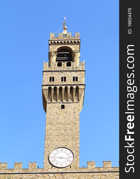 Old clock tower - Palazzo Vecchio, Italy