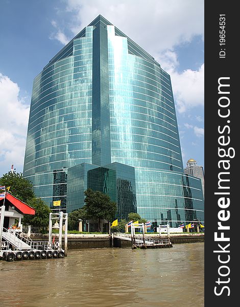 Riverside building in Bangkok, Bangkok, Thailand