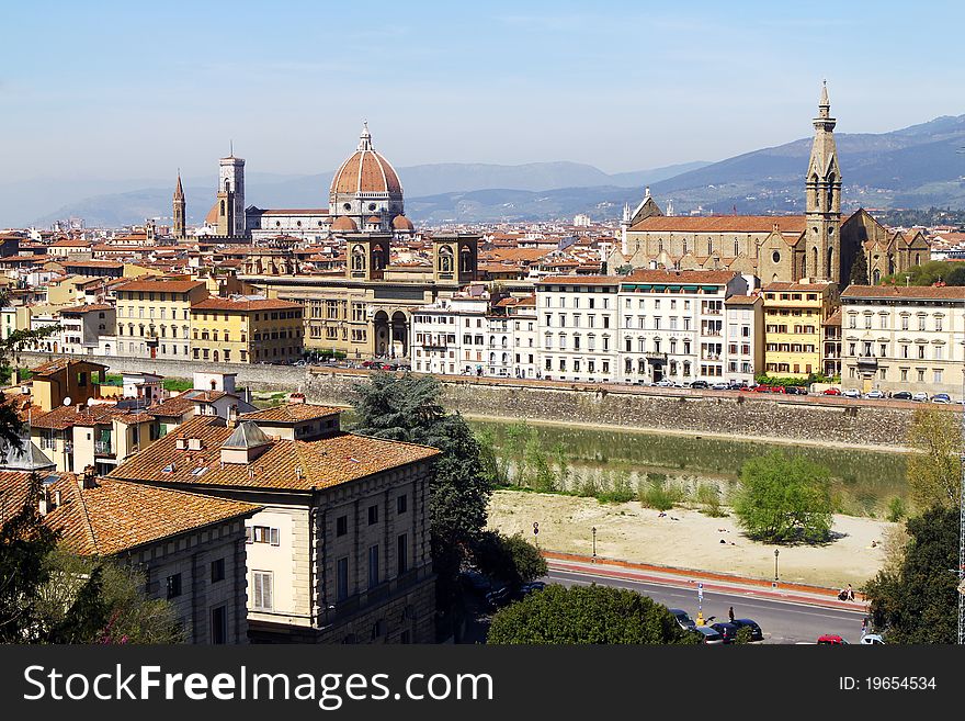 Beautiful panoramic view of old city - Florence, Italy