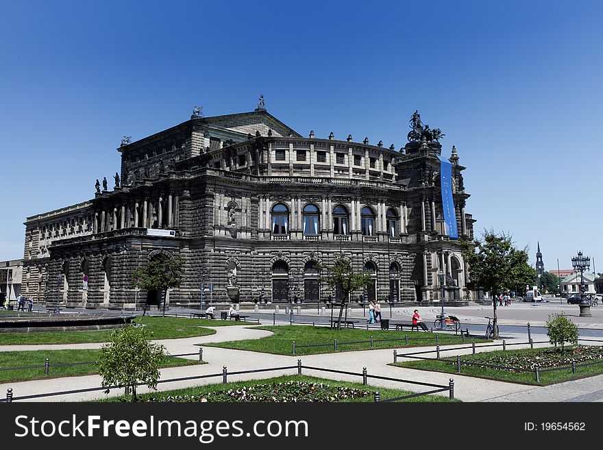 Colorful photo of the famous Semperoper of Dresden. Colorful photo of the famous Semperoper of Dresden.