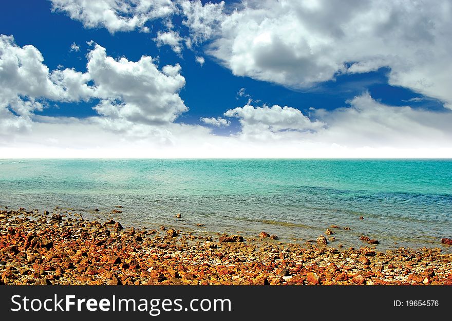 Sea sand sun beach for relax in holiday Thailand