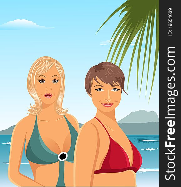 Two girls on the beach