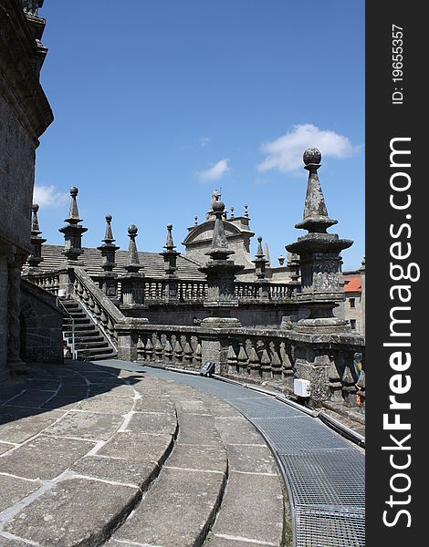 Image from the stone roof of Santiago de Compostela. Pilgrimage´s cathedral in galicia, spain. You can see the towers from the roof, the oposite vision of obradoiro´s square.northwest of spain. Image from the stone roof of Santiago de Compostela. Pilgrimage´s cathedral in galicia, spain. You can see the towers from the roof, the oposite vision of obradoiro´s square.northwest of spain