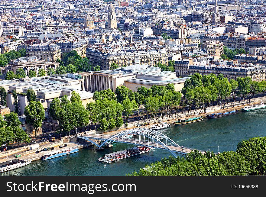 A view of Paris, captured from the Eiffel Tower, France. A view of Paris, captured from the Eiffel Tower, France