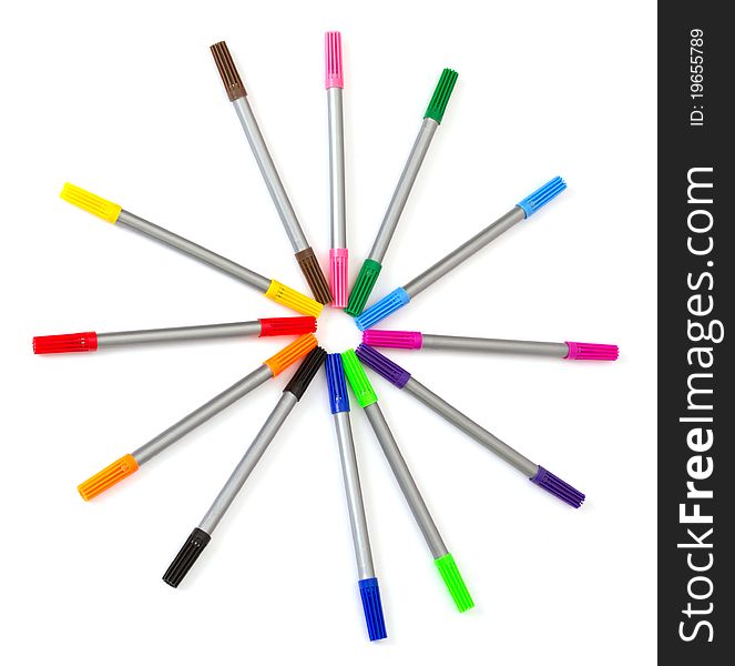 Multi-colored felt-tip pens