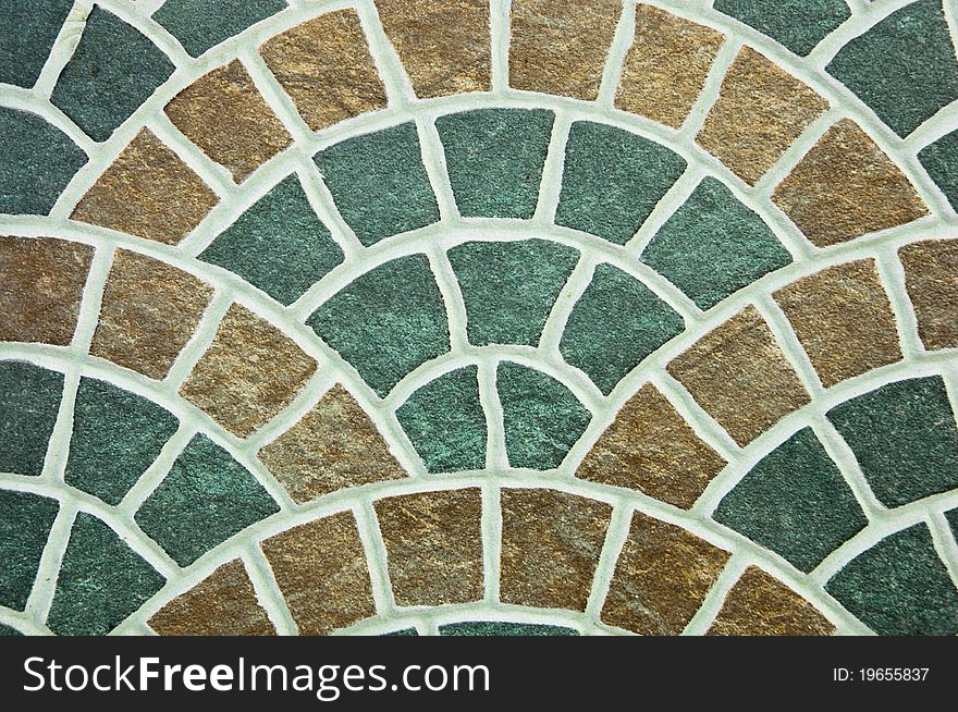 Pattern of curved surface tiles.