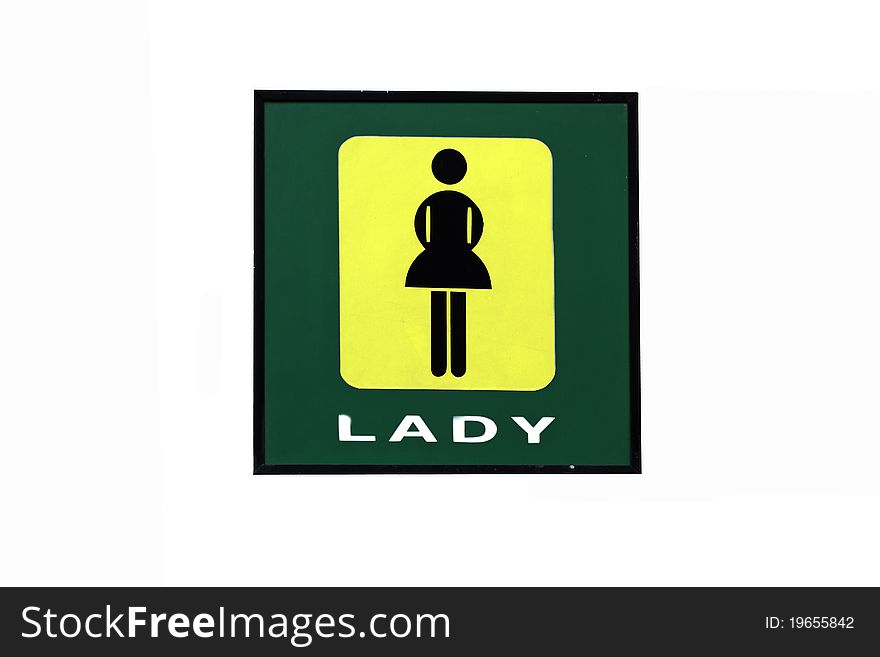 Sign lady on the isolated.sign only lady in the room