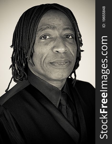 Portrait of an African American Man with Dreadlocks