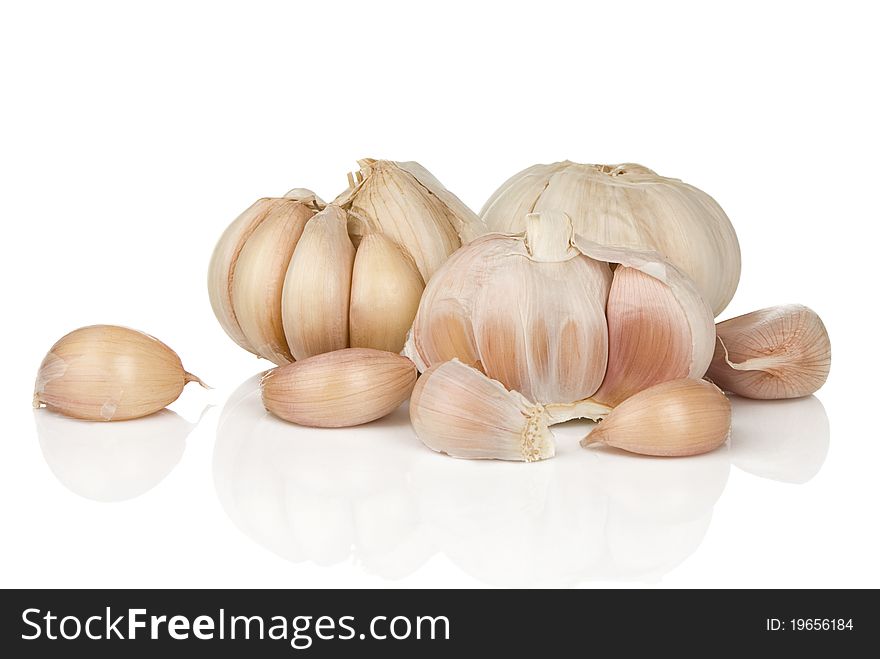 Garlics isolated on white background