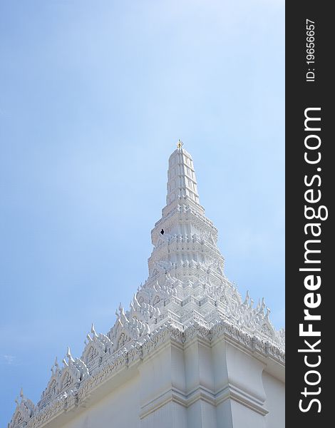Pagoda Temple in the sky bright Buddhist monasteries. Temples in Thailand
