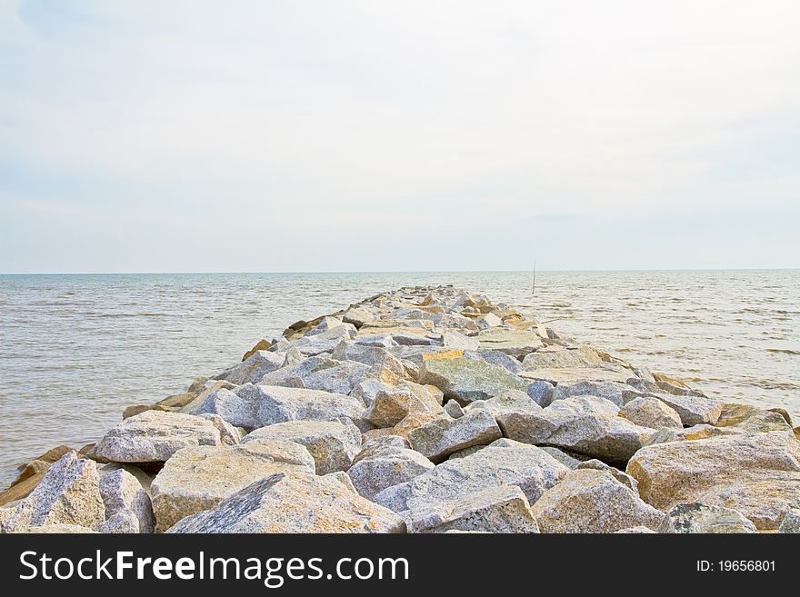 Huge Sea Stone Embankment