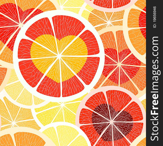 Citrus seamless background. Grapefruit and orange. Citrus seamless background. Grapefruit and orange