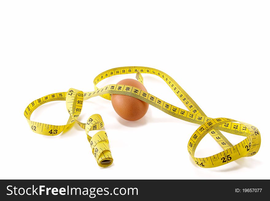 Egg and measuring tape