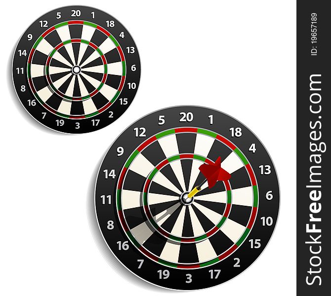 Darts set isolated on white