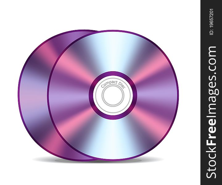 Illustration of two compact discs. Illustration of two compact discs