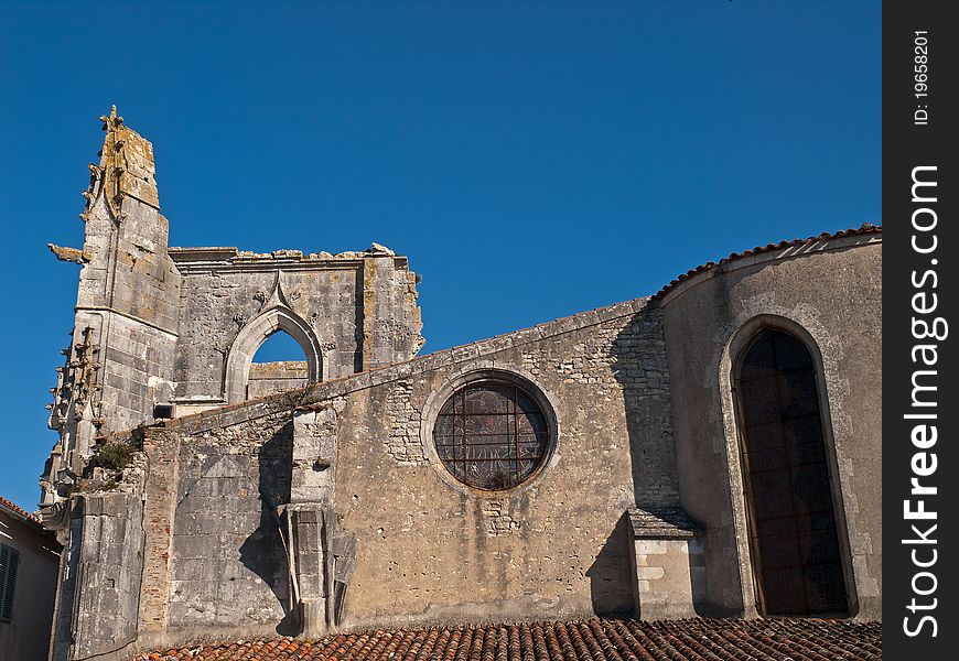 The ruins of an old church in saint martin de re,ile de re,france. The ruins of an old church in saint martin de re,ile de re,france.